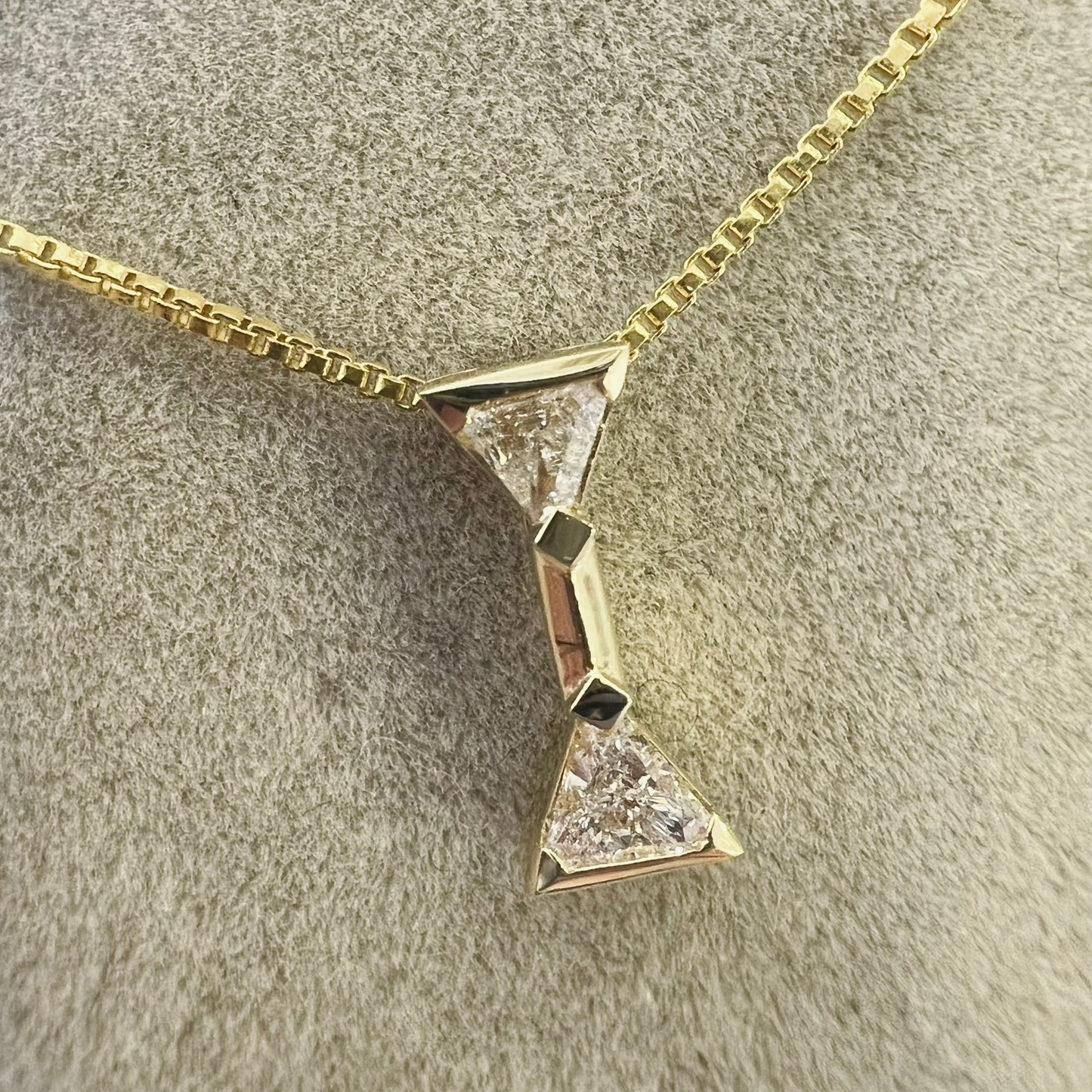 Alphabet 'I' Diamond 18K Gold Pendant Necklace