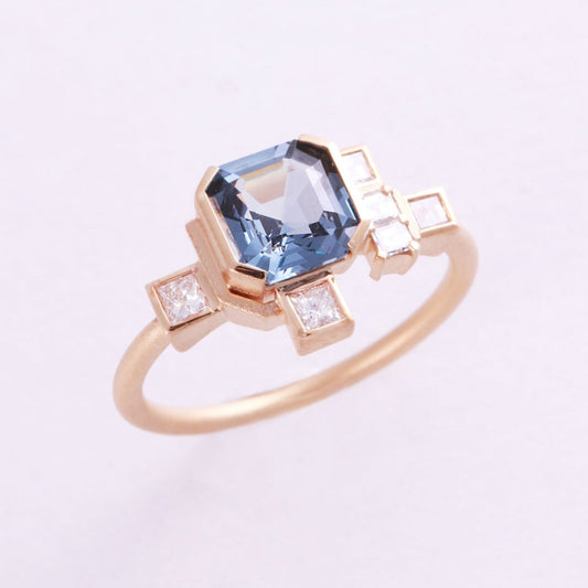 Natural Spinel & Diamond 18K Gold Ring