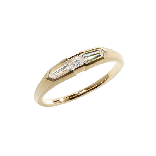Shield Diamond 18K Gold Signet Ring