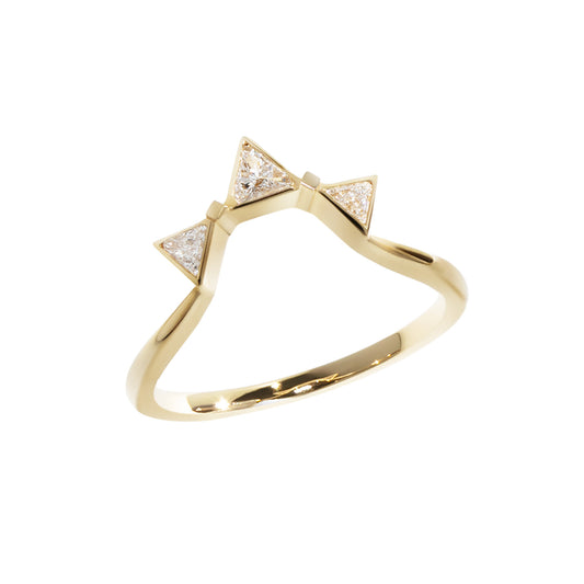 Triangles Diamond 18K Gold Crown Ring