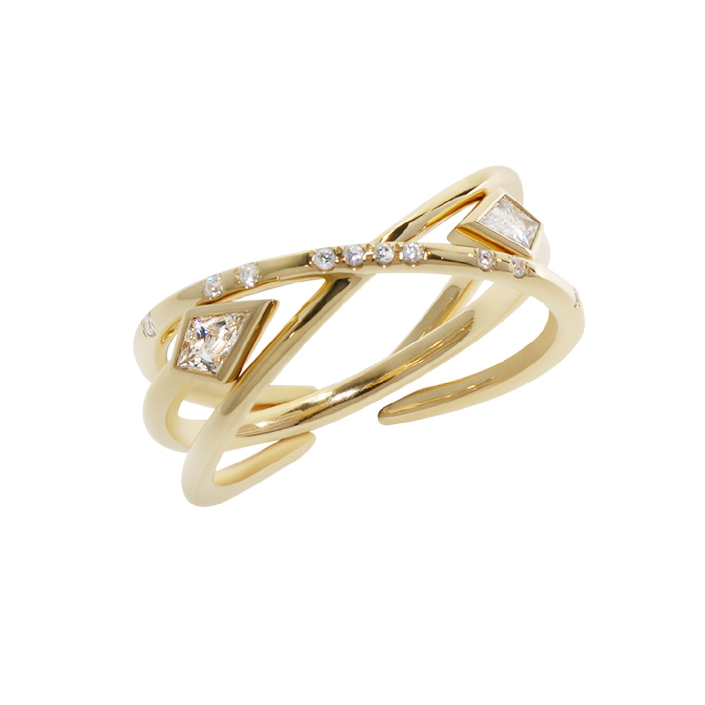 Orbit Round Diamond 18K Gold Ring