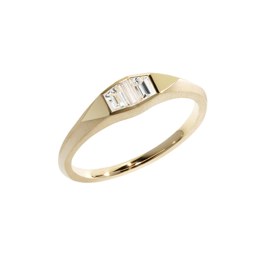 Trapezoid Diamonds 18K Gold Signet Ring